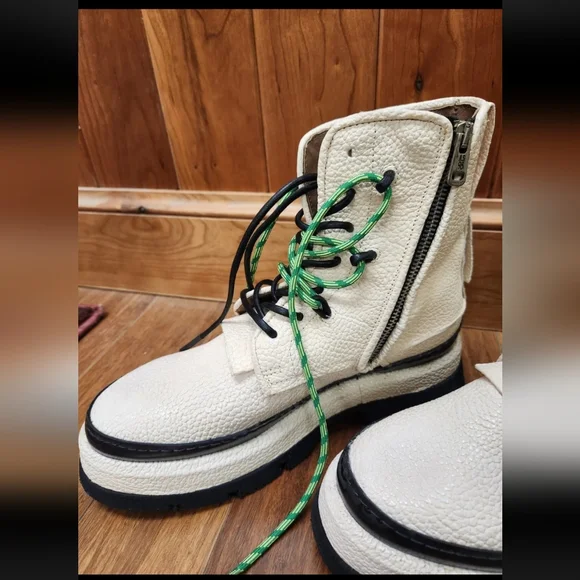 A.S.98 Vonne Combat Platform Lace Up Boots in Milk Sz EU42/US 9.5 NWOT - Picture 2 of 11